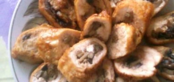 Куриные рулетики с грибами
