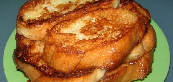 Нежные гренки с сахаром