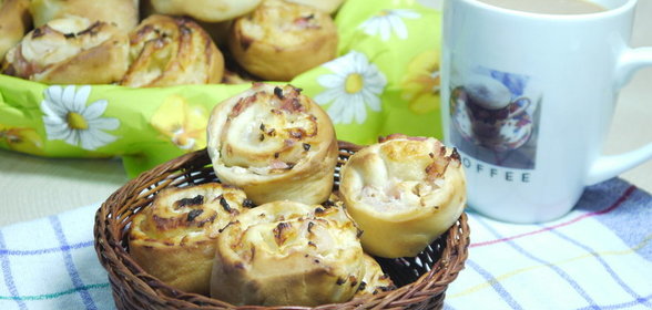 Булочки-улитки а ля Тарт Фламбе для Манюши