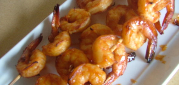 Креветочные шашлычки в маринаде для Мишеля