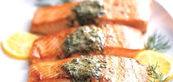 Лосось с горчичным маслом
