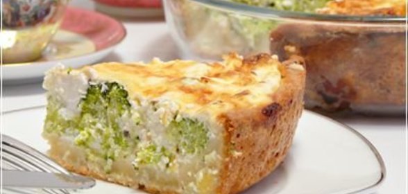 Киш с брокколи и сыром Фета