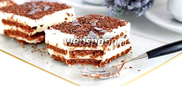 Торт без выпечки из печенья и творога