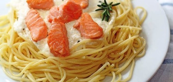 Паста с лососем и сыром