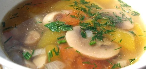 Гречневый суп с шампиньонами