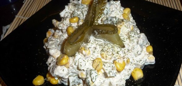 Салат из сайры консервированной