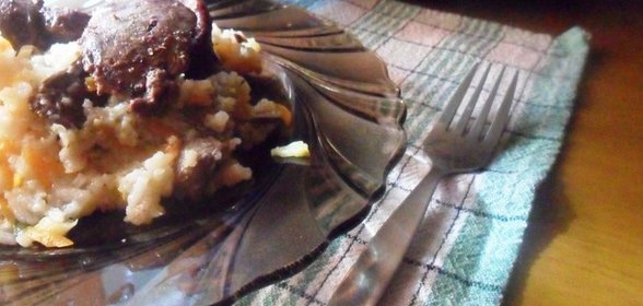 Джессина каша (рисовая каша с овощами и куриной печенью)