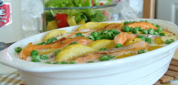 Картофель с семгой