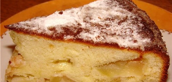 Шарлотка на йогурте с яблоками