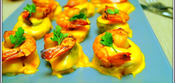 Канапе с пикантными креветками для Аллочки
