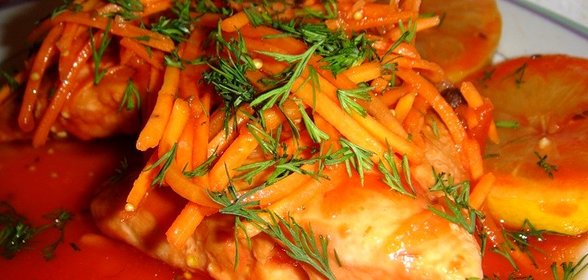 Рыба в маринаде с морковкой
