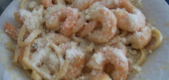 креветки с чесноком в сырном соусе
