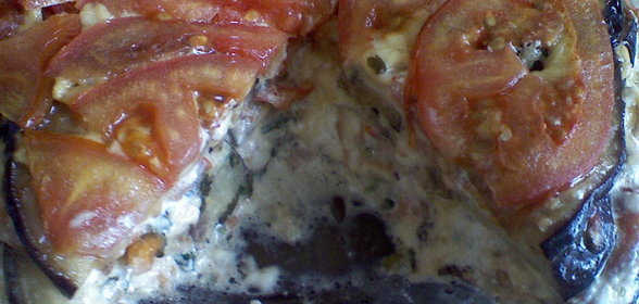 Запеченая баклажановая закуска с сыром(фото)