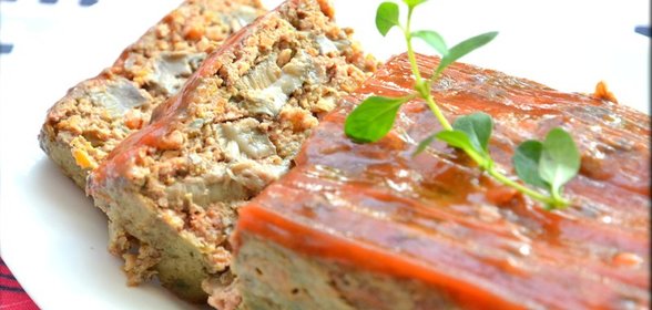 Запеченный паштет с грибами