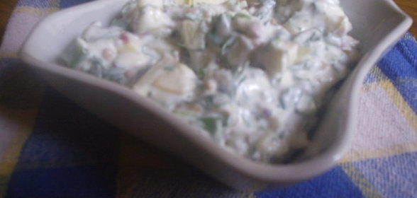 Соус из зелёного лука с укропом и яблоком