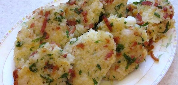 Рисовые биточки с ветчиной