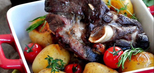 Баранья ножка запеченная с лавандой, розмарином, тимьяном и чесноком. Дуэль. Прошлое - Фламбируем