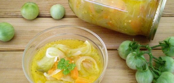 Салат из зеленых помидоров на зиму