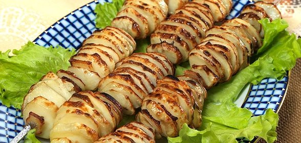 Картошка с салом на костре