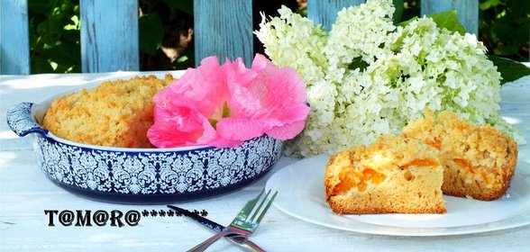 Пирог с абрикосами и штрейзелем