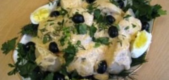 Картофель под творожным соусом