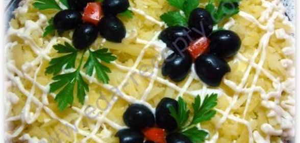 Салат из шампиньонов консервированных курица под шубой