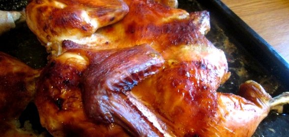Курица в духовке с аджикой