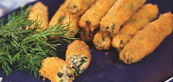 Пальчики из щавеля, кинзы и сыра