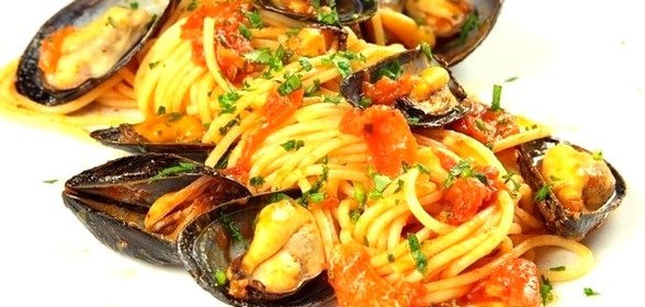 Спагетти с мидиями