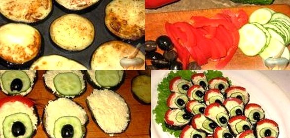 Закуска из баклажанов, огурца и сладкого перца