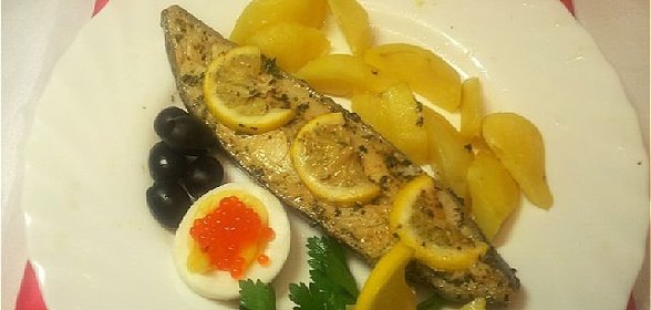 Палтус на Рождество по - гречески