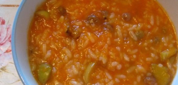 Постная тыквенно-рисовая каша с яблоком