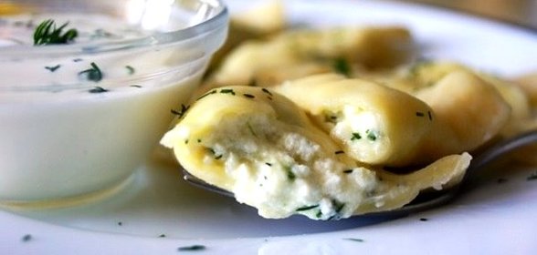Вареники с соленым творогом