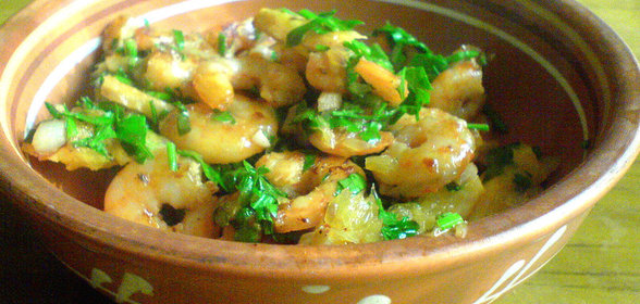 Креветки с петрушкой