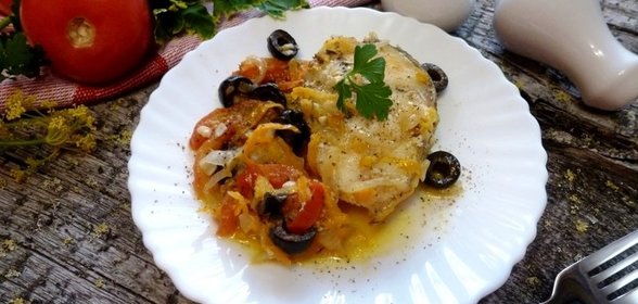 Треска с овощами по-средиземноморски