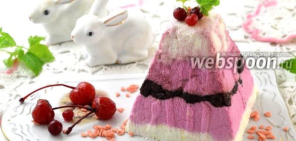 Творожная пасха с консервированной вишней