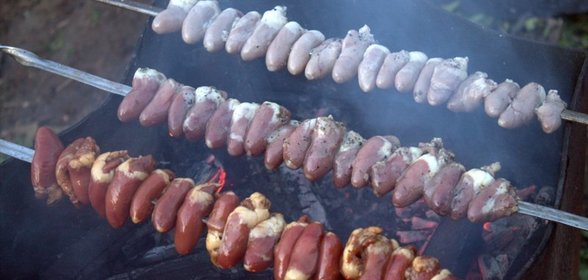 Куриные сердечки на мангале. Три маринада. Видео