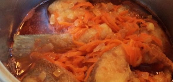 Судак с овощами, под маринадом