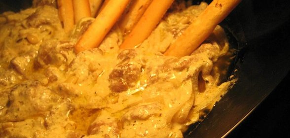 Белые грибы в соусе с карри