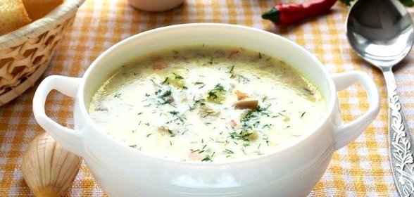 Суп из вёшенок с плавленым сырком