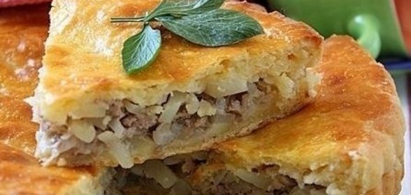 Пирог с мясом на кефире