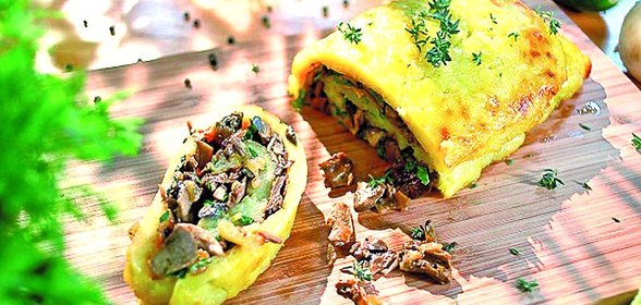 Постный картофельный рулет