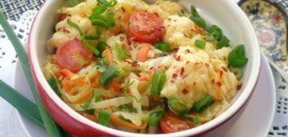 Галушки с овощами