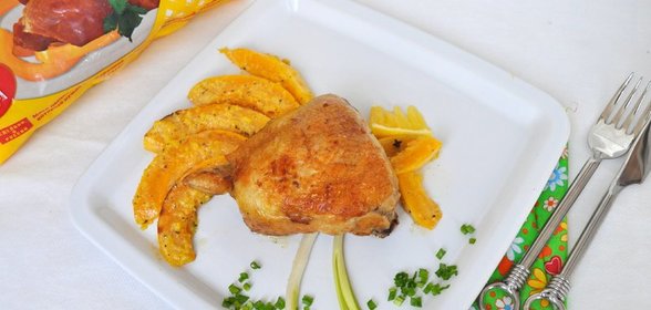 Петушок, петушок, золотой гребешок с тыквой в сливочно-апельсиновом соусе