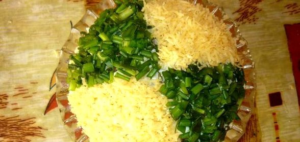 Салат грибы и ветчина
