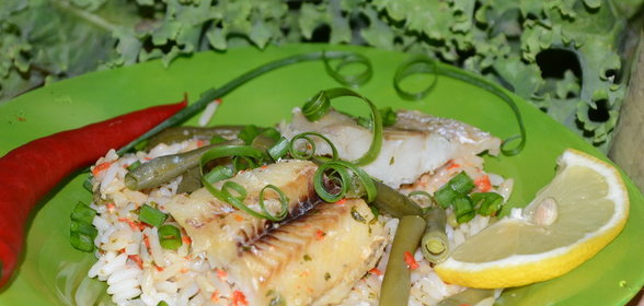 Треска по-тайски с рисом