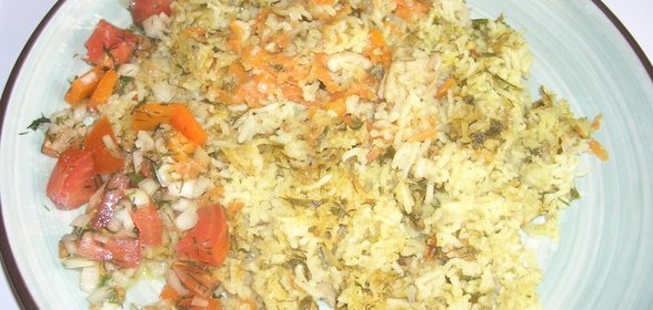 курица запеченая под рисом