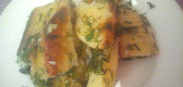 Картофель с укропом и чесноком
