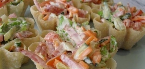 Тарталетки с корейской морковью