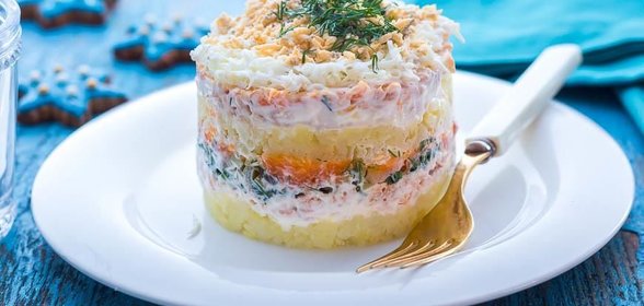 Мимоза с консервированной рыбой
